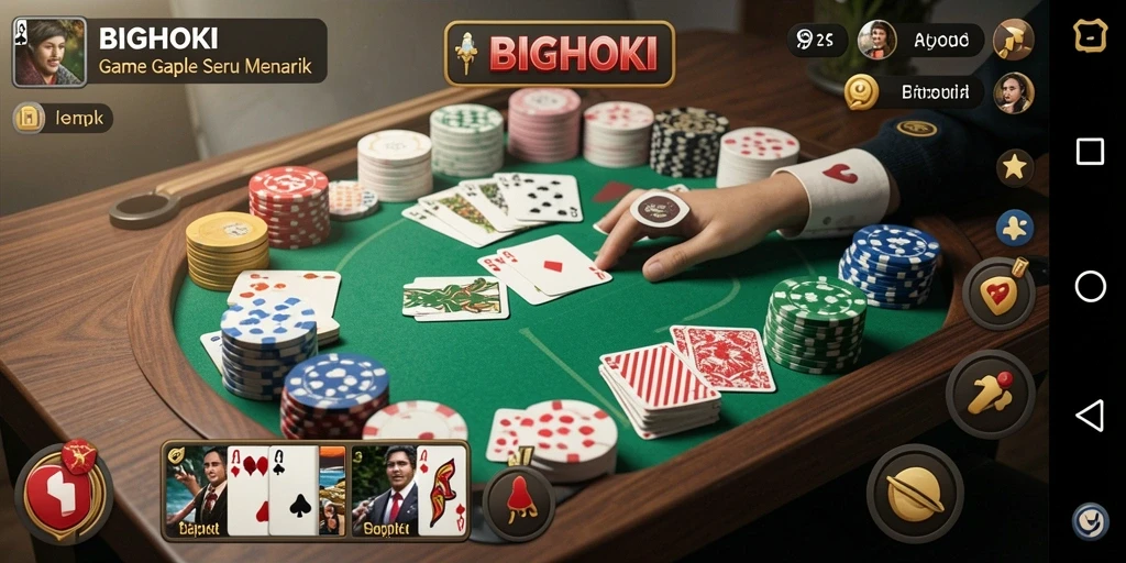 Tampilan gameplay BIGHOKI yang menarik dan interaktif.
