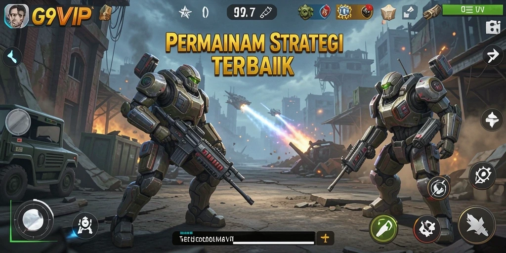 Tangkapan layar gameplay G9VIP menampilkan pertarungan taktis yang mendebarkan.