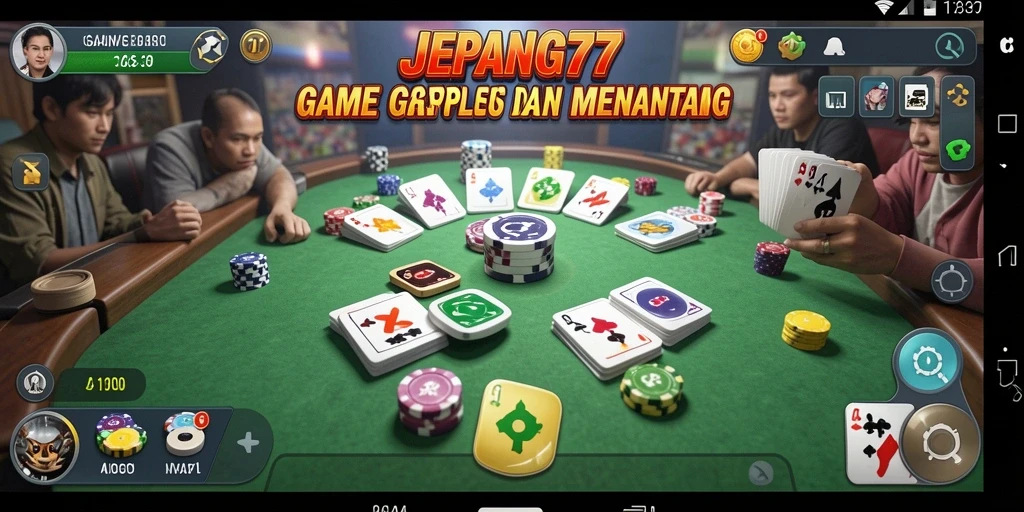 Gameplay seru dalam JEPANG77, permainan Gaple yang menantang.