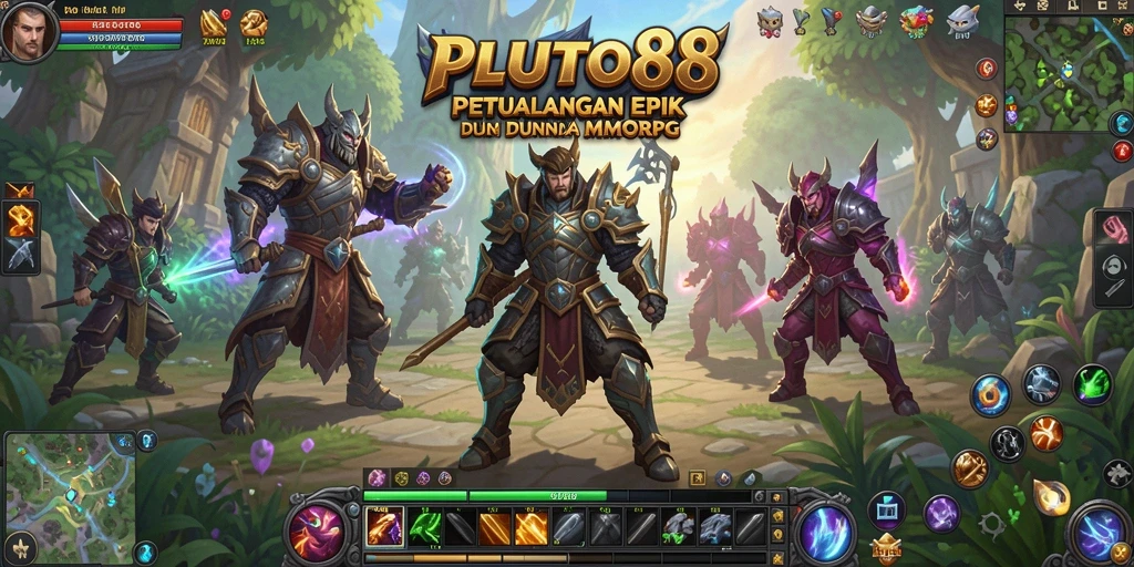 Gameplay seru PLUTO88 dengan pertarungan epik dalam dunia fantasi.