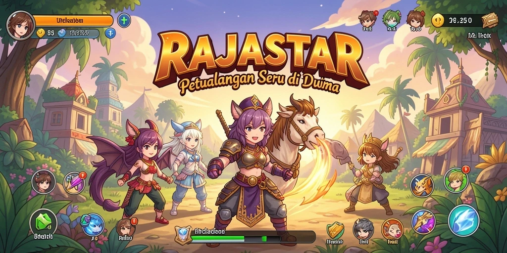 Screenshot utama RAJASTAR menunjukkan aksi seru dalam game Anime.