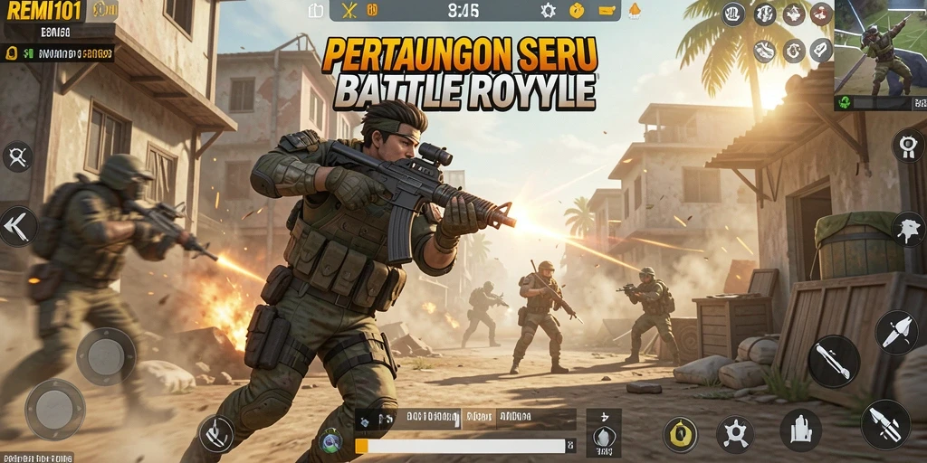 Tampilan mendebarkan saat berjuang di medan perang Battle Royale.