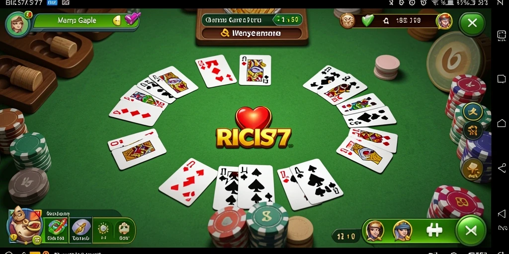 Screenshot RICIS77 menampilkan gameplay Gaple yang seru.