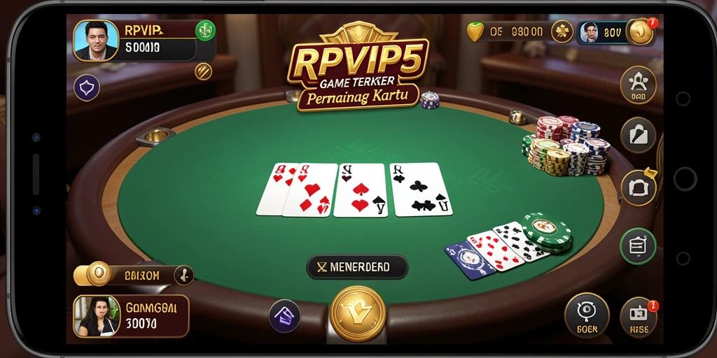 Tampilan gameplay Poker yang seru dan menarik di RPVIP5.