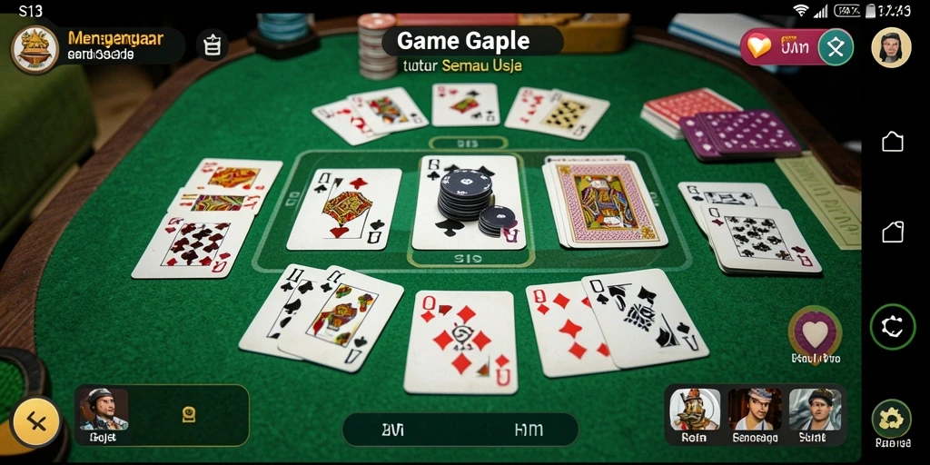 Tampilan gameplay Gaple yang seru dan menarik di S13.