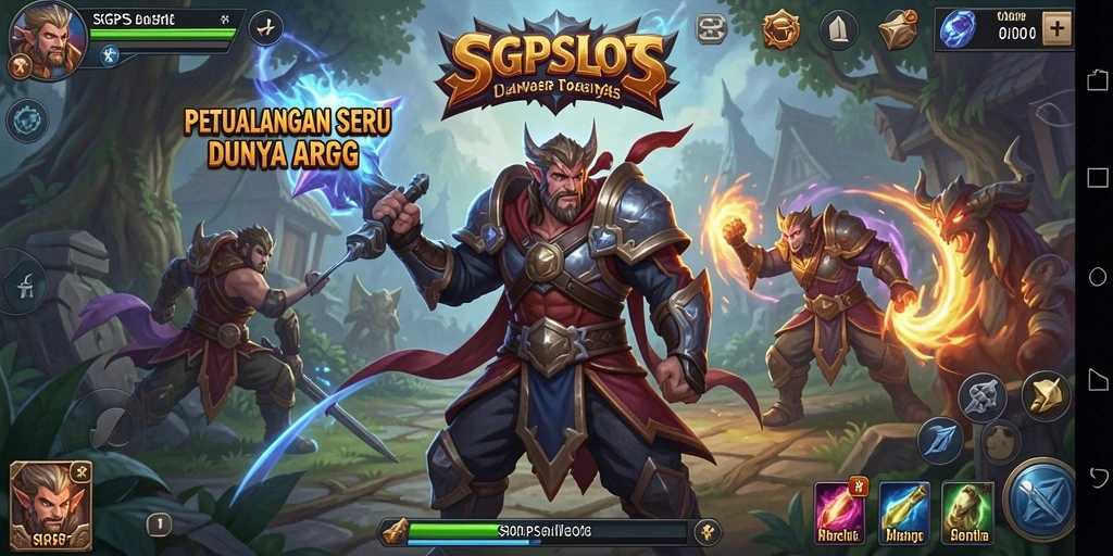 Gameplay seru SGPSLOT menunjukkan pertarungan karakter yang epik.